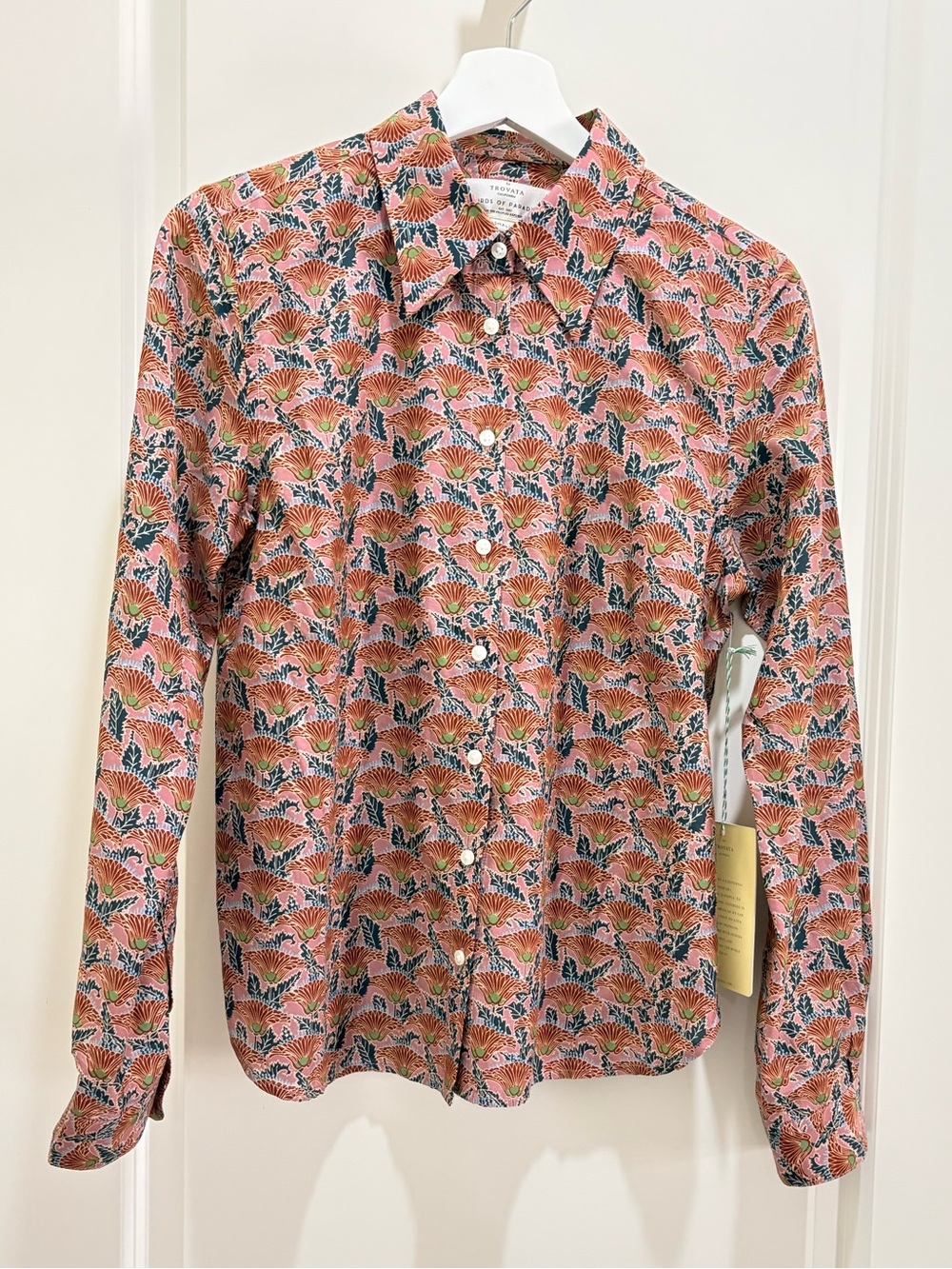 Trovata Birds of Paradis
Jacquelin Button Down Blouse in
Fan Flower Print NWT S - Picture 3 of 9